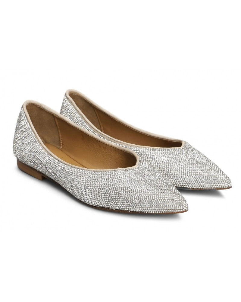 Anna F. Pointed Toe Flats With Shimmering Embellishments