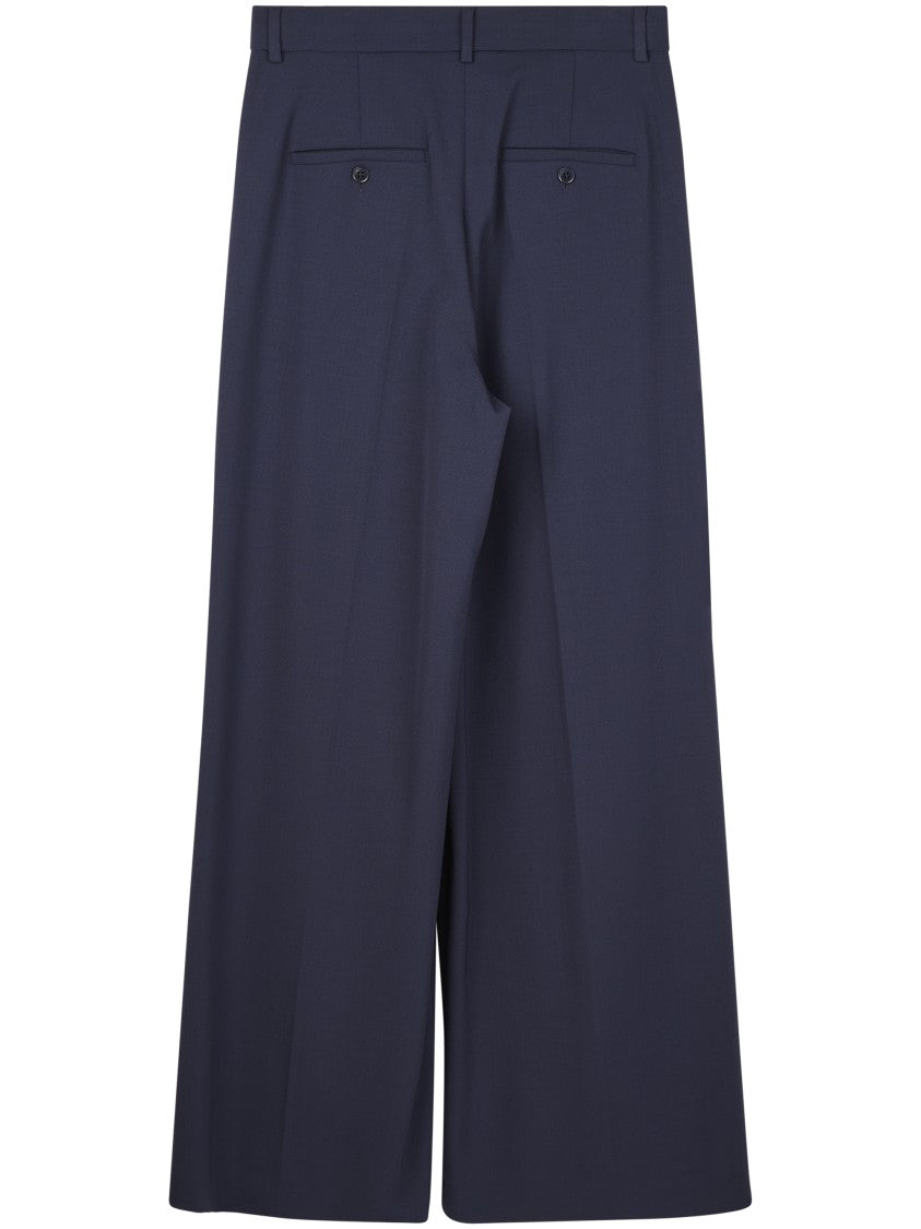 Max Mara Wide-Leg Trousers With Front Pleats And High Waist