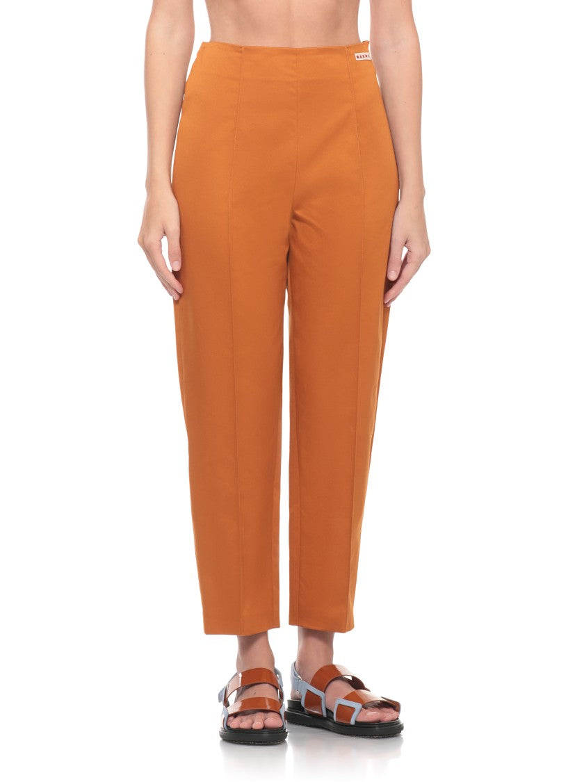 Marni Orange Side Zip Cotton Pants