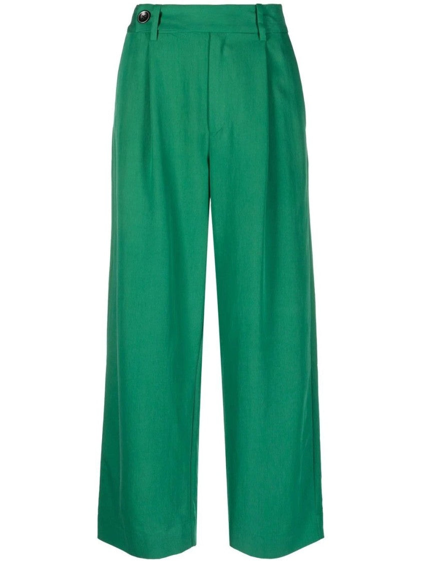 Proenza Schouler Drapey Suiting Wide Leg Pant