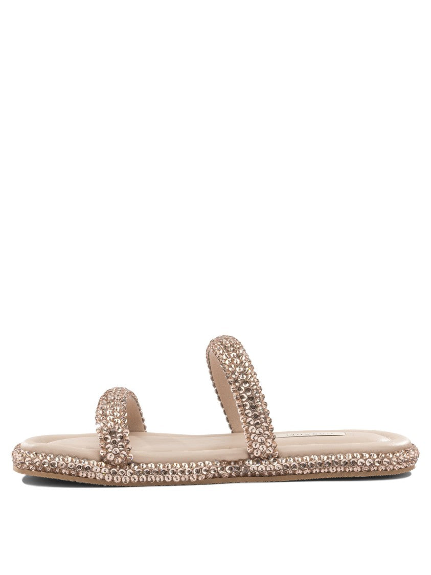 Casadei Embellished Flat Sandals With Cushioned Footbed