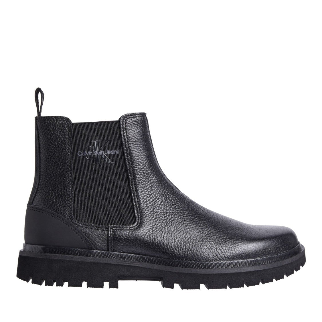 Calvin Klein Jeans Eva Black Pebbled Leather Chelsea Boots