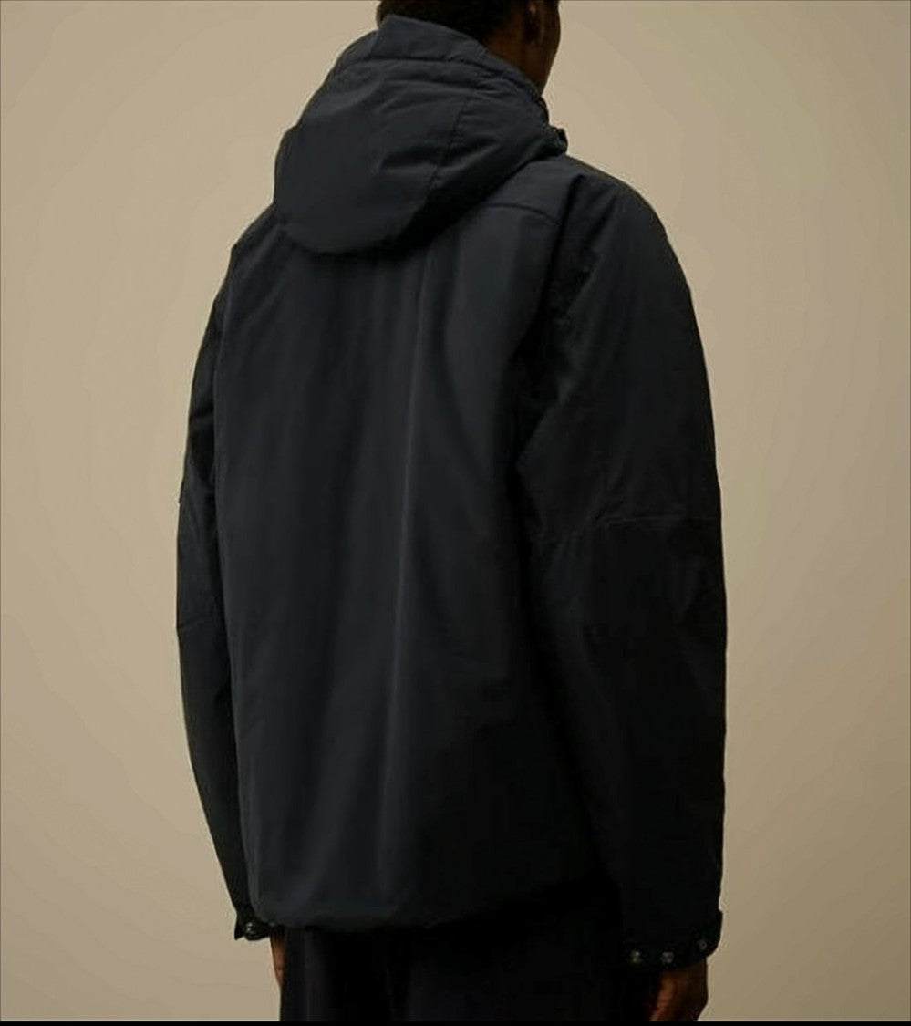 C.P. Company Hooded Blue Zip Jacket With Adjustable Drawstrings