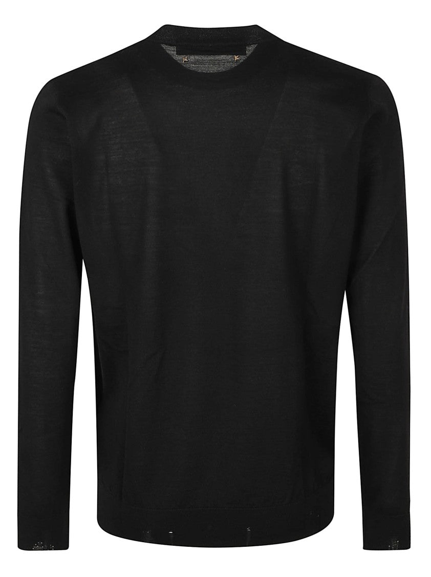 Golden Goose Finely Knit Crew Neck Sweater With Subtle Ribbed Cuffs