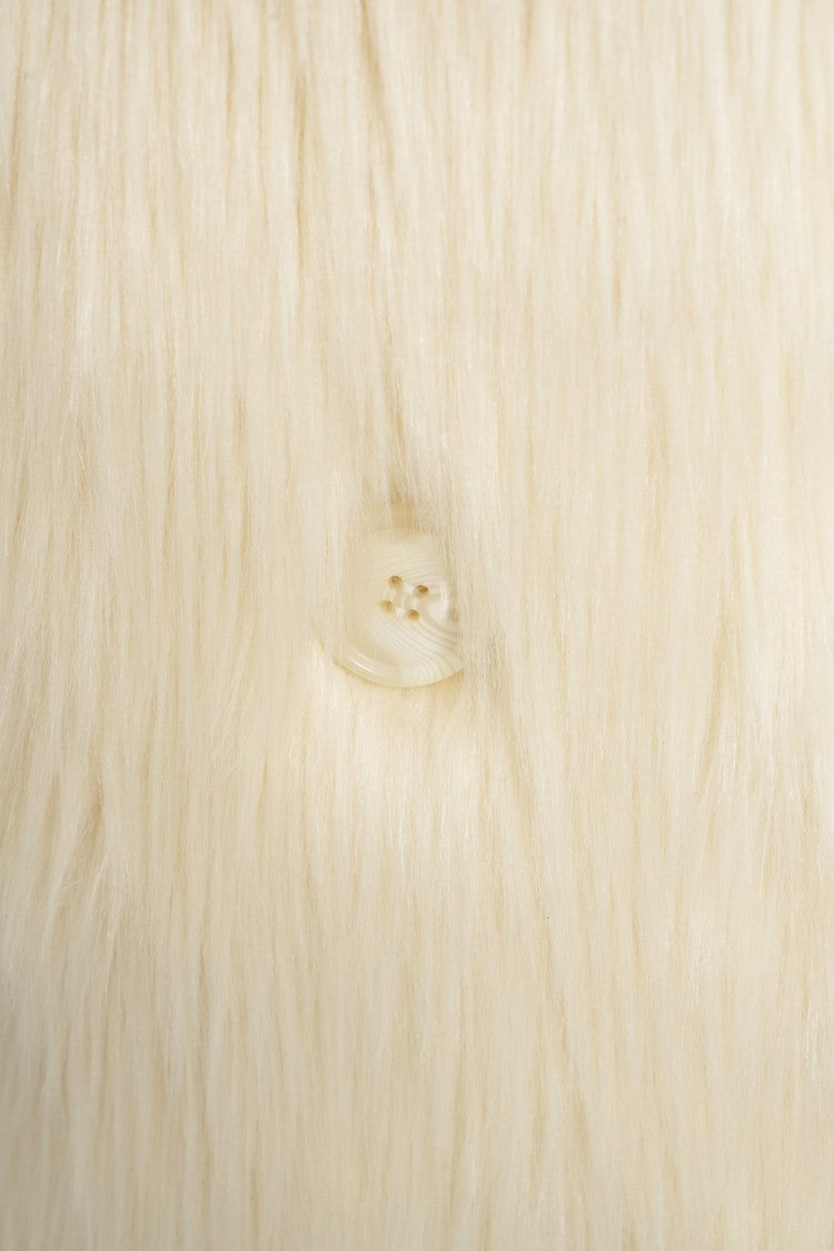 Stand Studio Double-Breasted Plush Faux Fur Jacket With Wide Collar