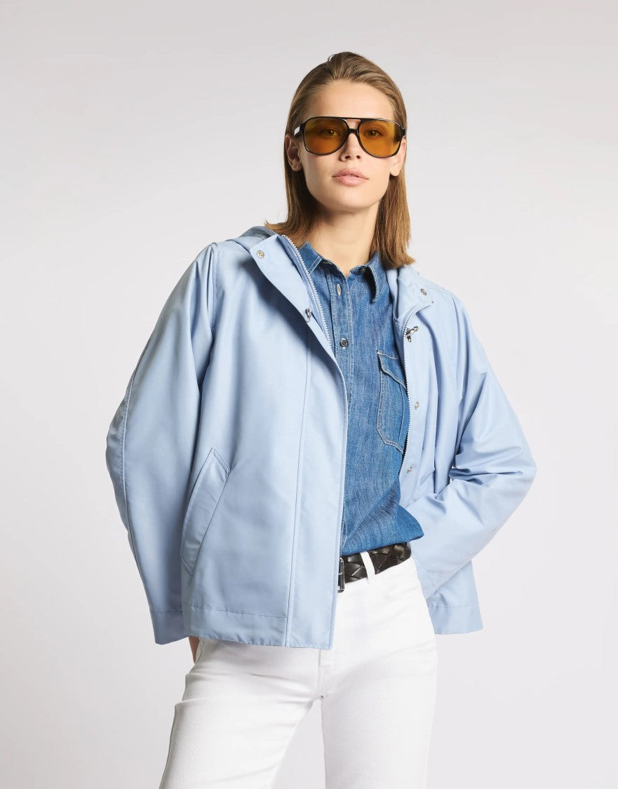 Fay Hooded Short Parka With Concealed Closure