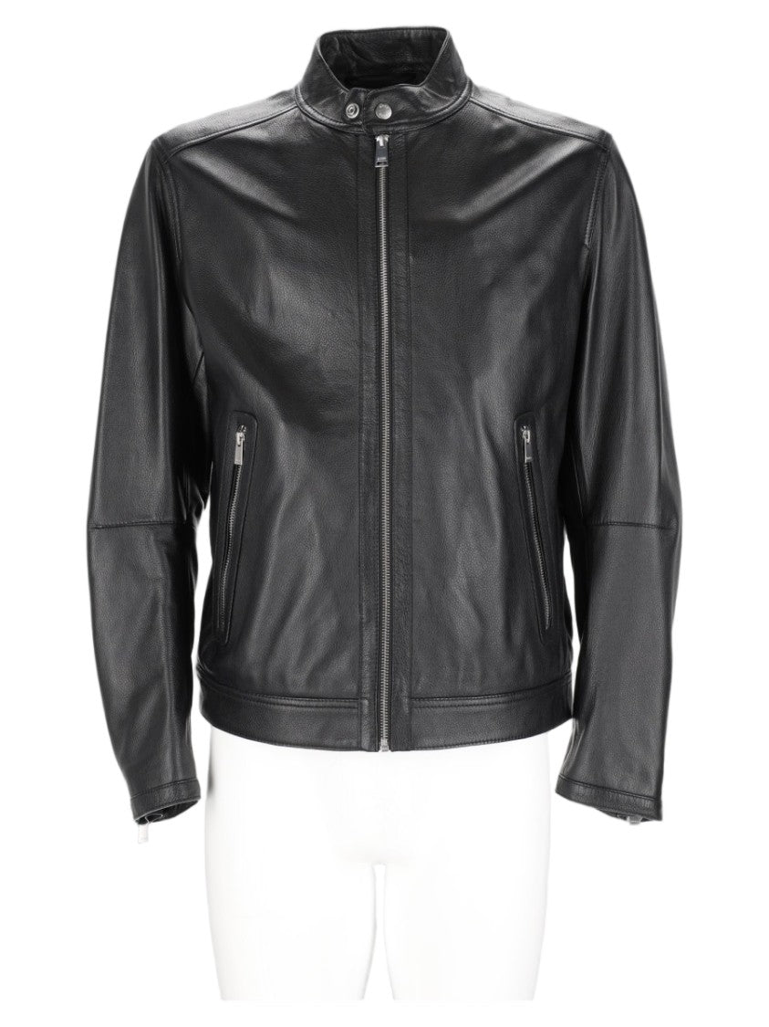 Boss Smooth Lamb Leather Black Sports Jacket