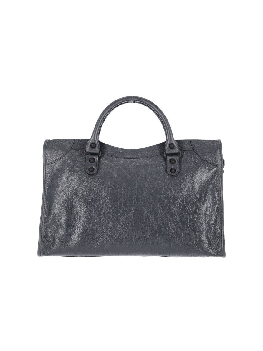 Balenciaga Medium Le City Grey Lambskin Shoulder Bag