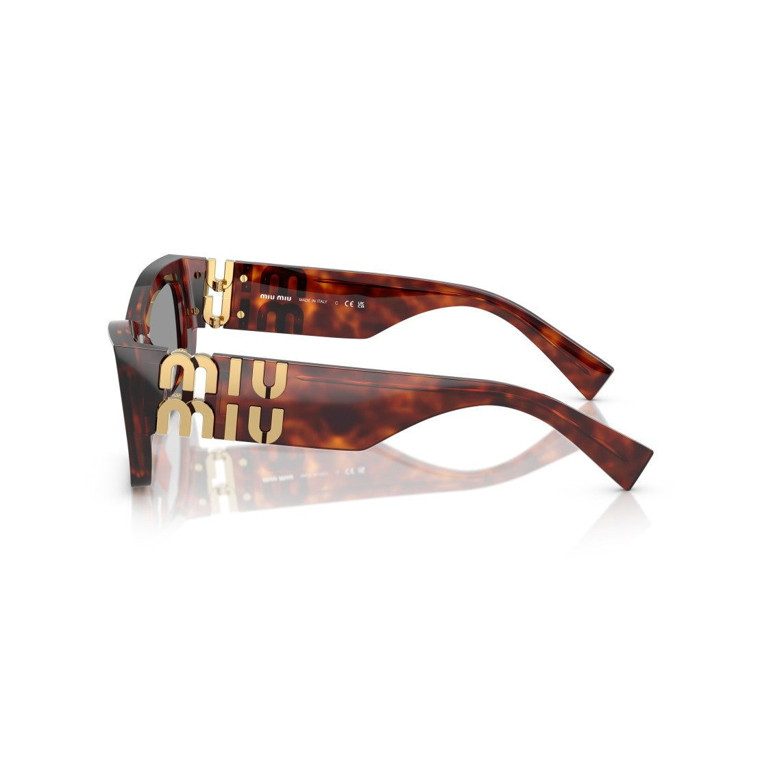 Miu Miu 0Mu 09Ws Angular Tortoiseshell Acetate Sunglasses
