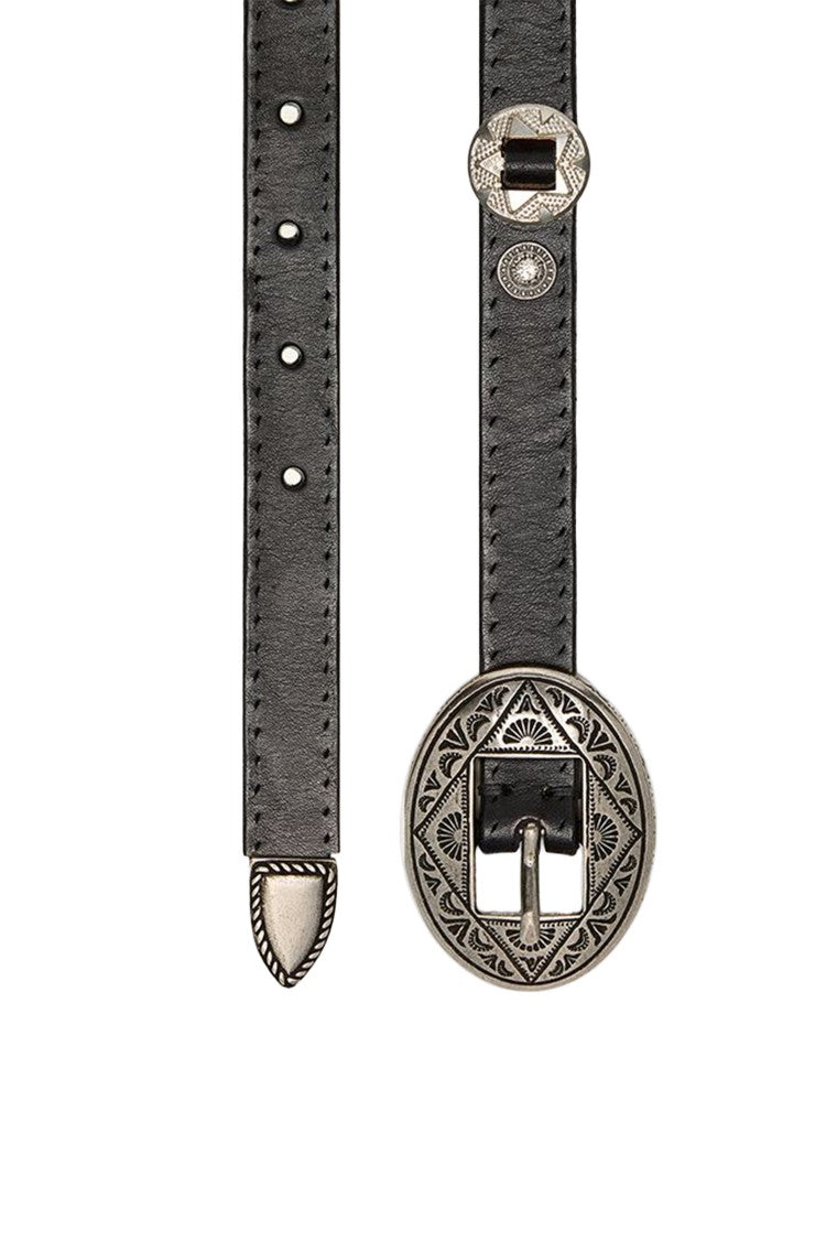 Golden Goose Black Washed Leather Belt