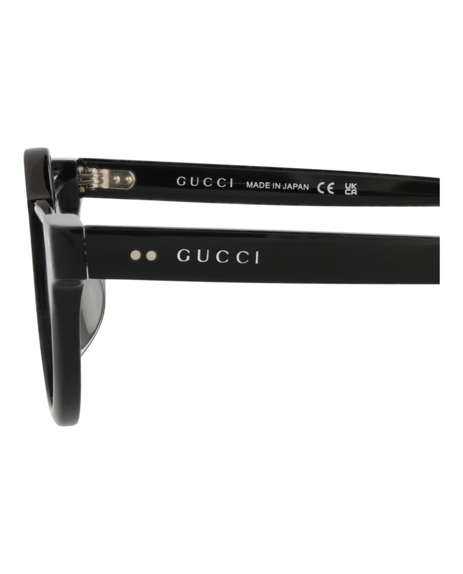 Gucci Round-Frame Acetate Sunglasses With Saddle Nose Bridge