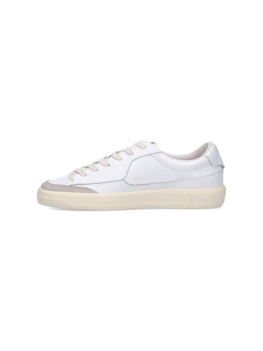 Autry Low-Top White Leather Sneakers With Subtle Suede Accents