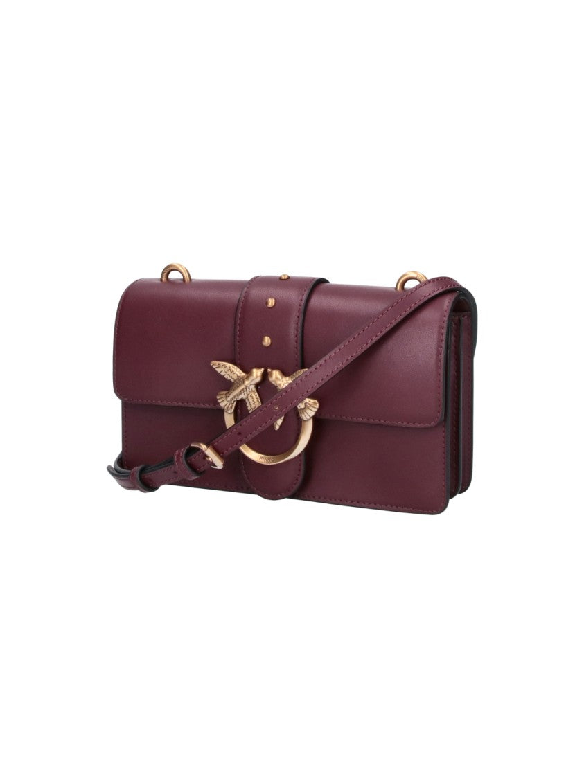 Pinko Mini Love One Shoulder Bag With Gold-Tone Love Birds Buckle