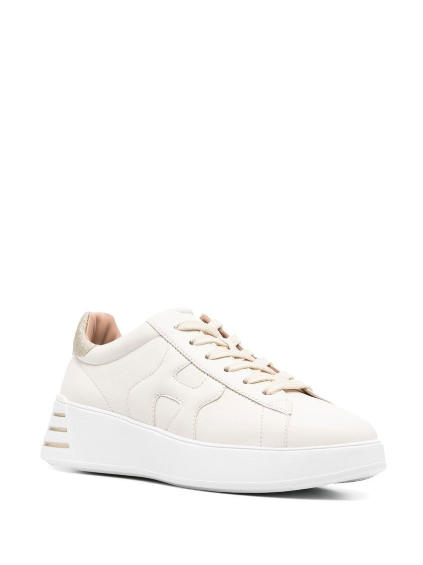 Hogan Ivory Leather Sneakers With Extralight Sole