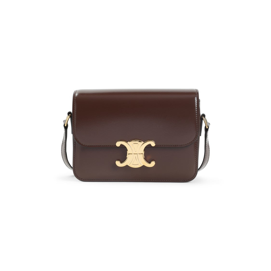 Celine Structured Brown Calf Leather Shoulder Bag