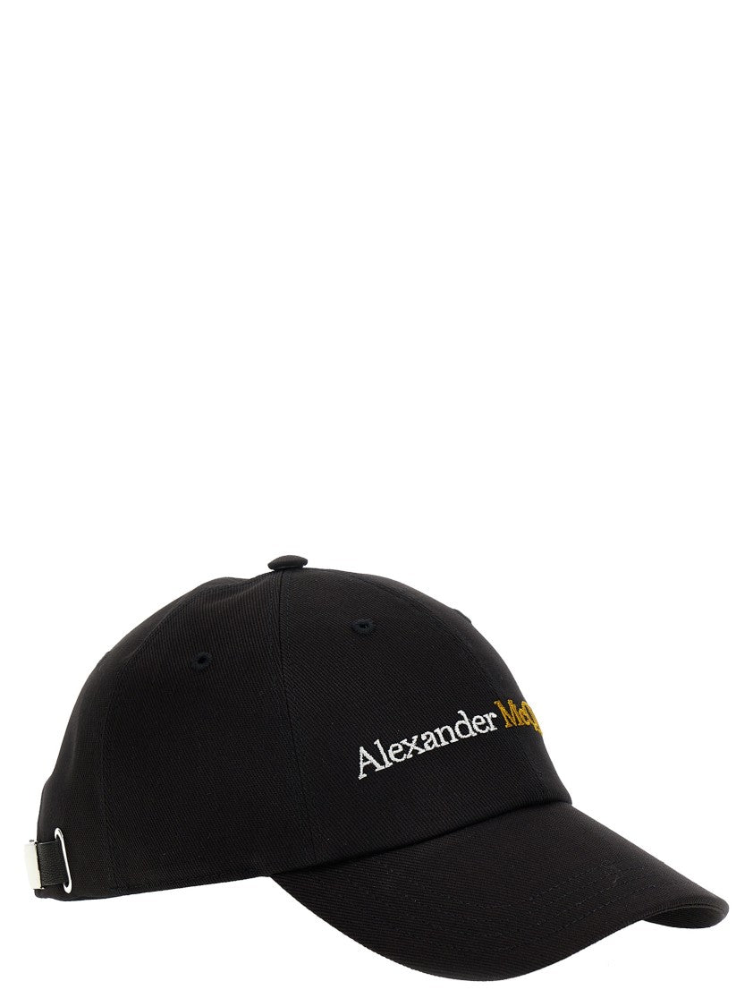Mcqueen Cotton Cap With Contrast Embroidered Logo