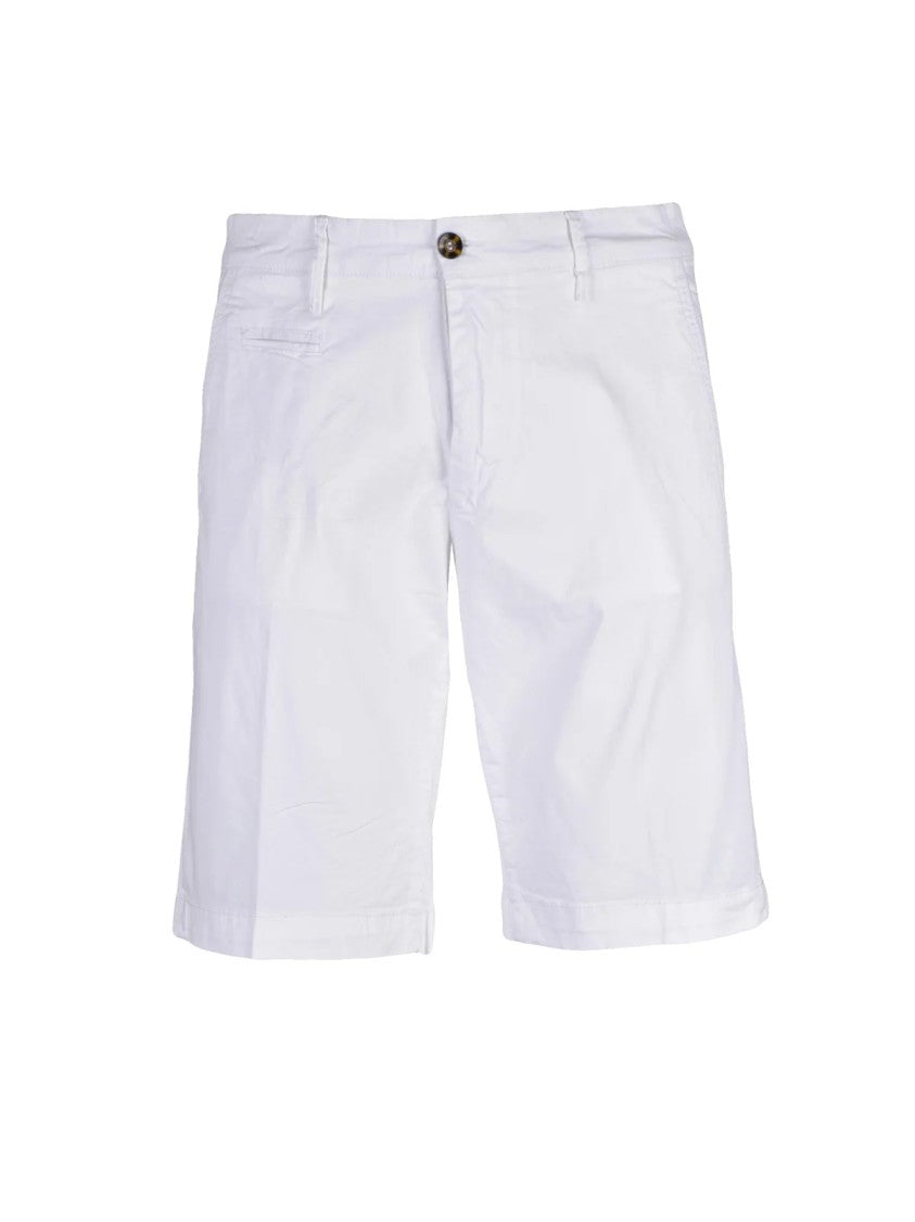 Officina 36 White Cotton Elastane Men Bermuda Shorts