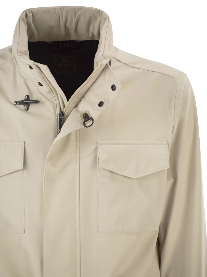 Fay Saharan Jacket In Stretch Nylon