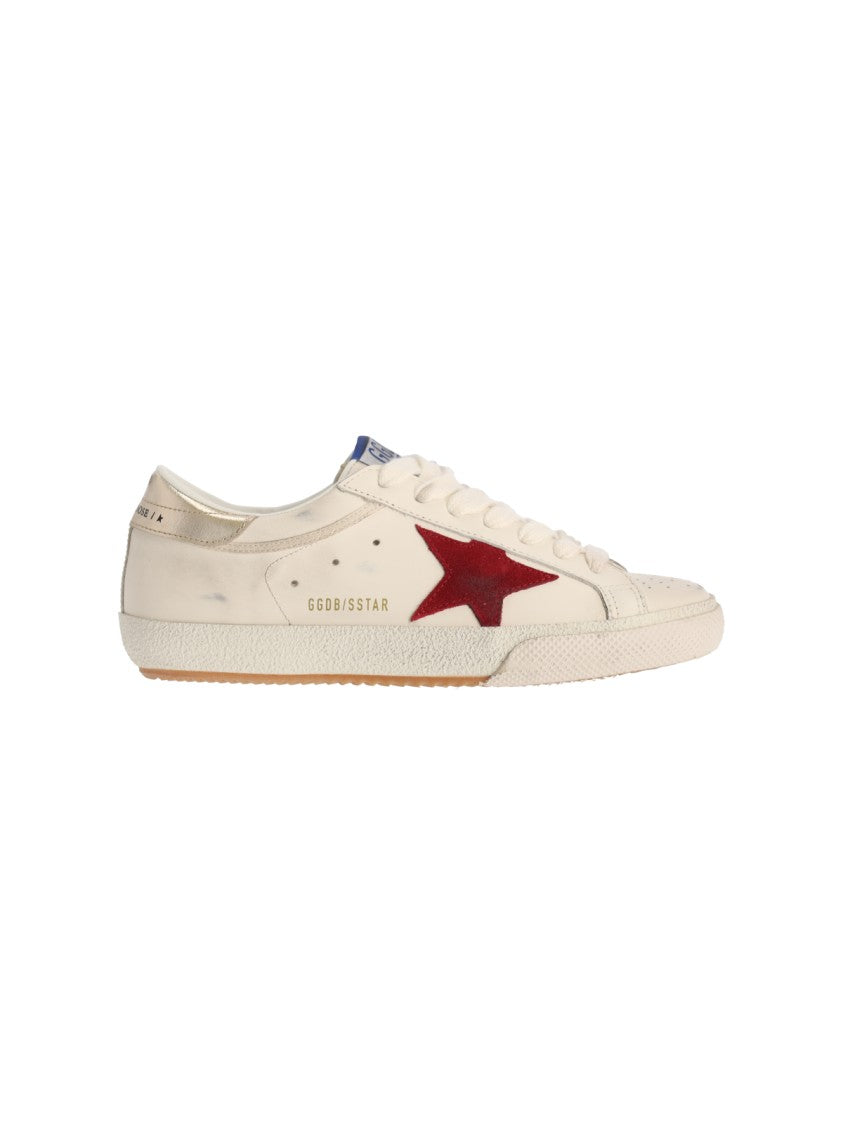 Golden Goose White Super-Star Worn Calf Leather Sneakers