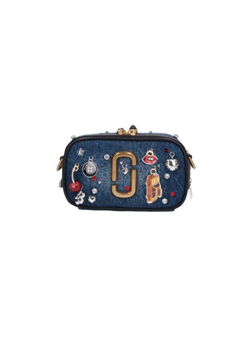Marc Jacobs Denim Crossbody Bag With Playful Charms