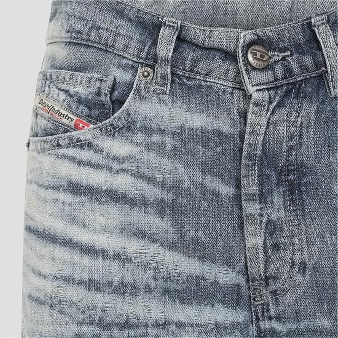 Diesel High-Waisted Wide-Leg Denim Jeans With Faded Wash