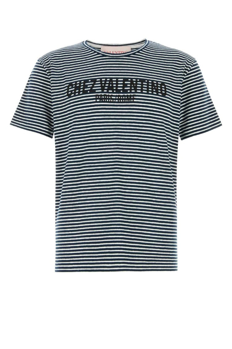 Valentino Garavani Embroidered Stretch Linen Blend T-Shirt