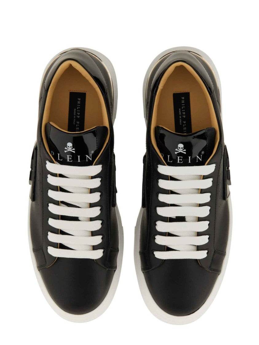 Philipp Plein Black Calf Leather Sneakers