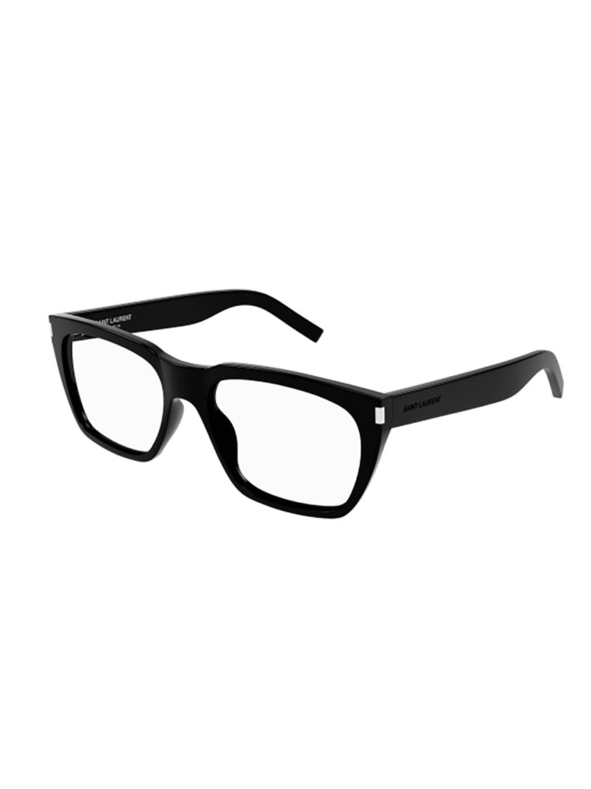 Saint Laurent Angular Black Acetate Eyewear Frames With Glossy Finish
