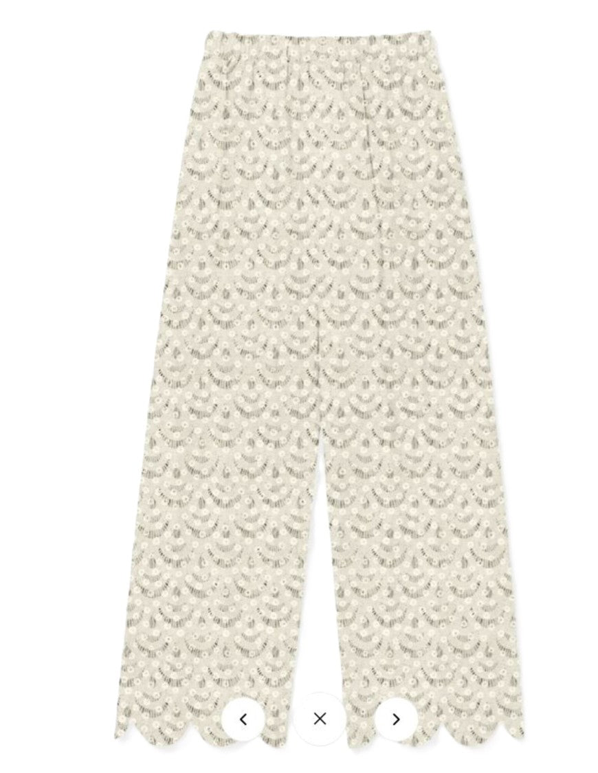 Mc2 Saint Barth Wide-Leg Pants With Intricate Lace Overlay