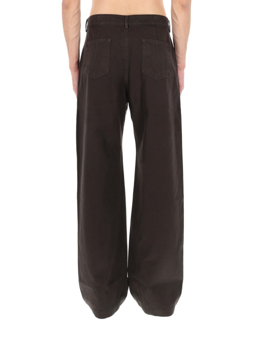 Drkshdw By Rick Owens Deep Brown Geth Wide-Leg Cotton Jeans