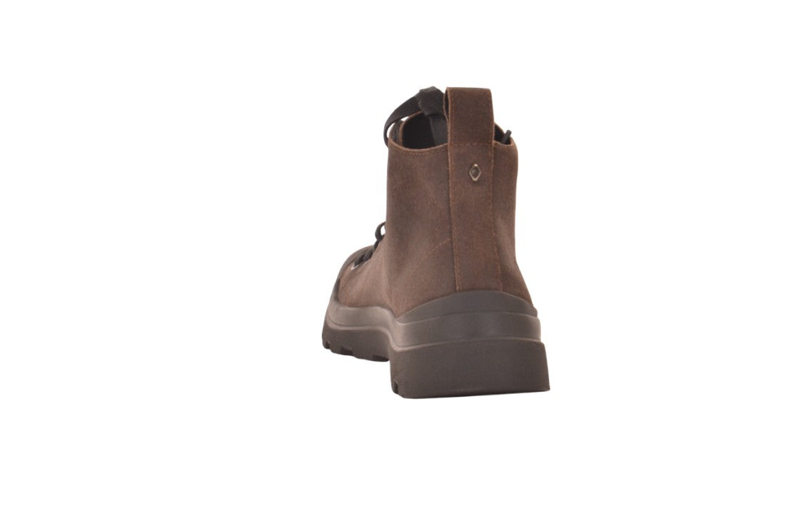 Panchic Military Green Waxed Suede Ankle Boots