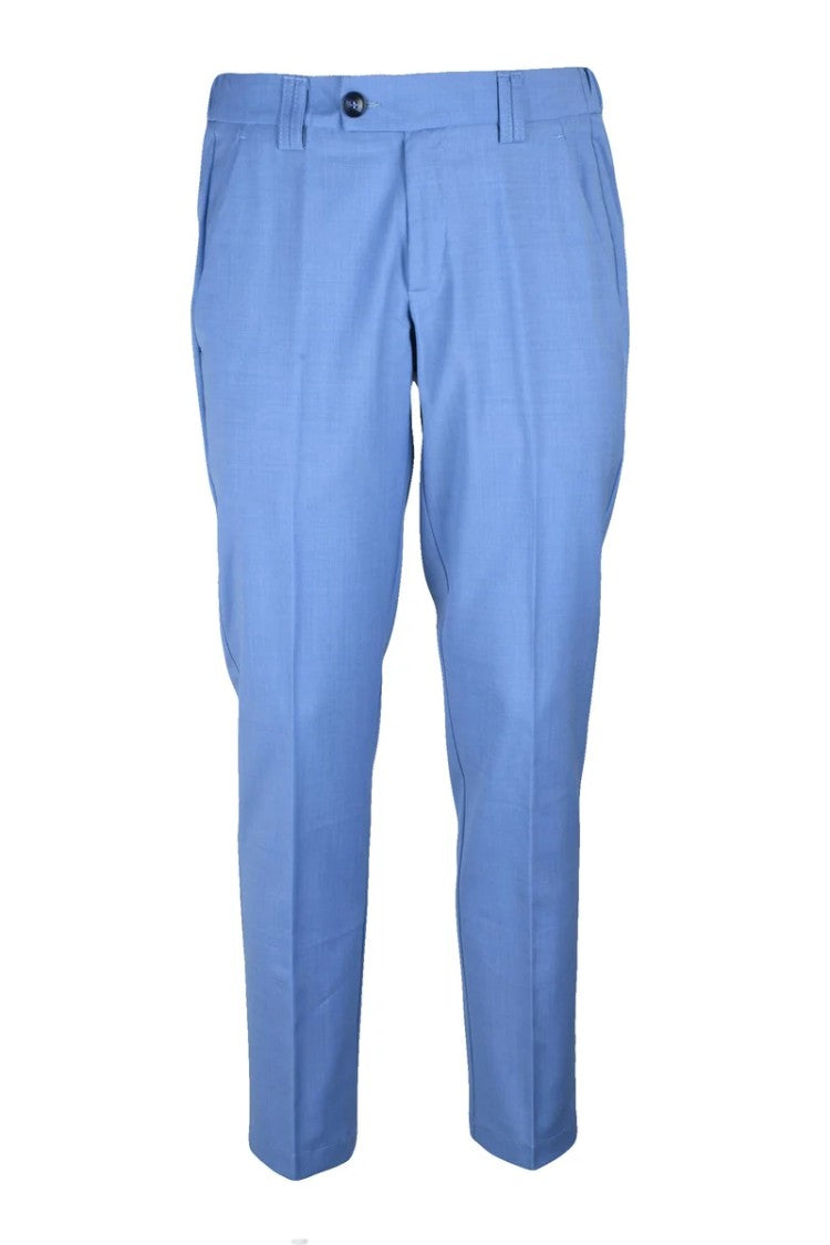 Ungaro Classic Wool Stretch Trousers - Light Blue