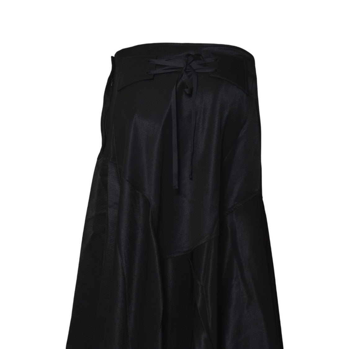 Our Legacy Asymmetrical Black Skirt With High Waist And Tie Detail