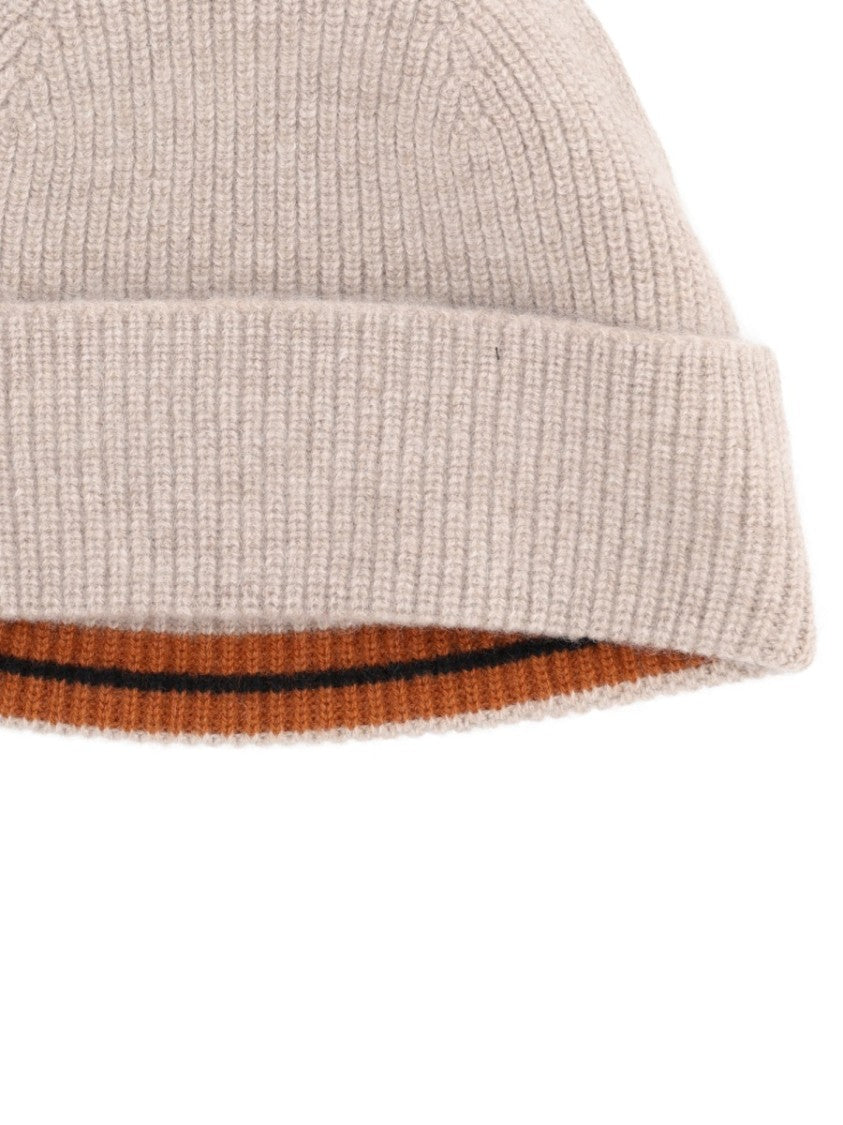 Zegna Cashmere Knit Beanie With Ribbed Texture