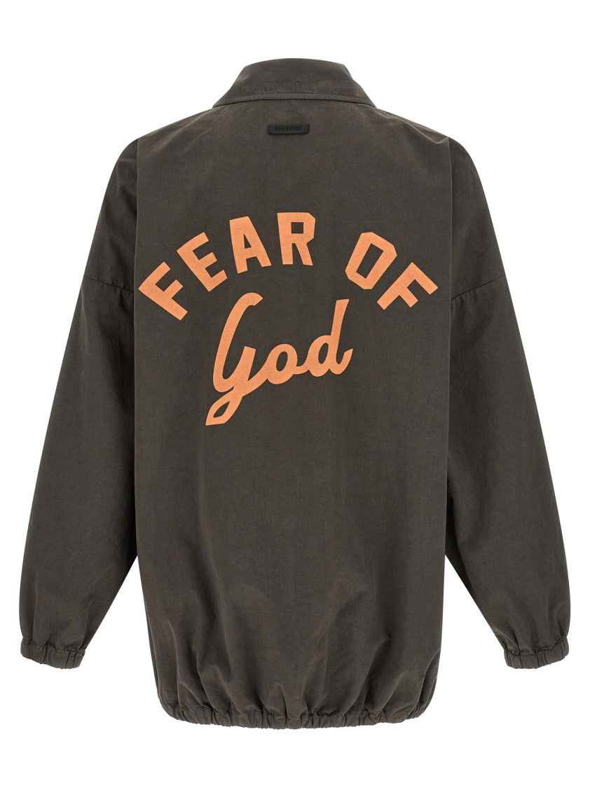 Fear Of God Garment-Dyed Compact Cotton Windbreaker With Back Print