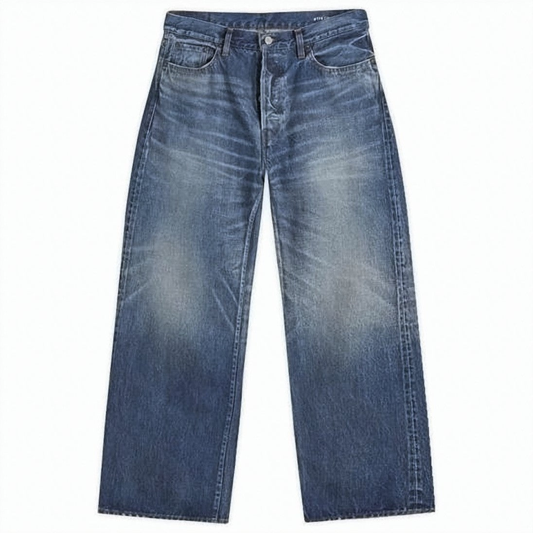 Ordinary Fits Wide-Leg Denim Trousers With Faded Wash And Whiskering Details