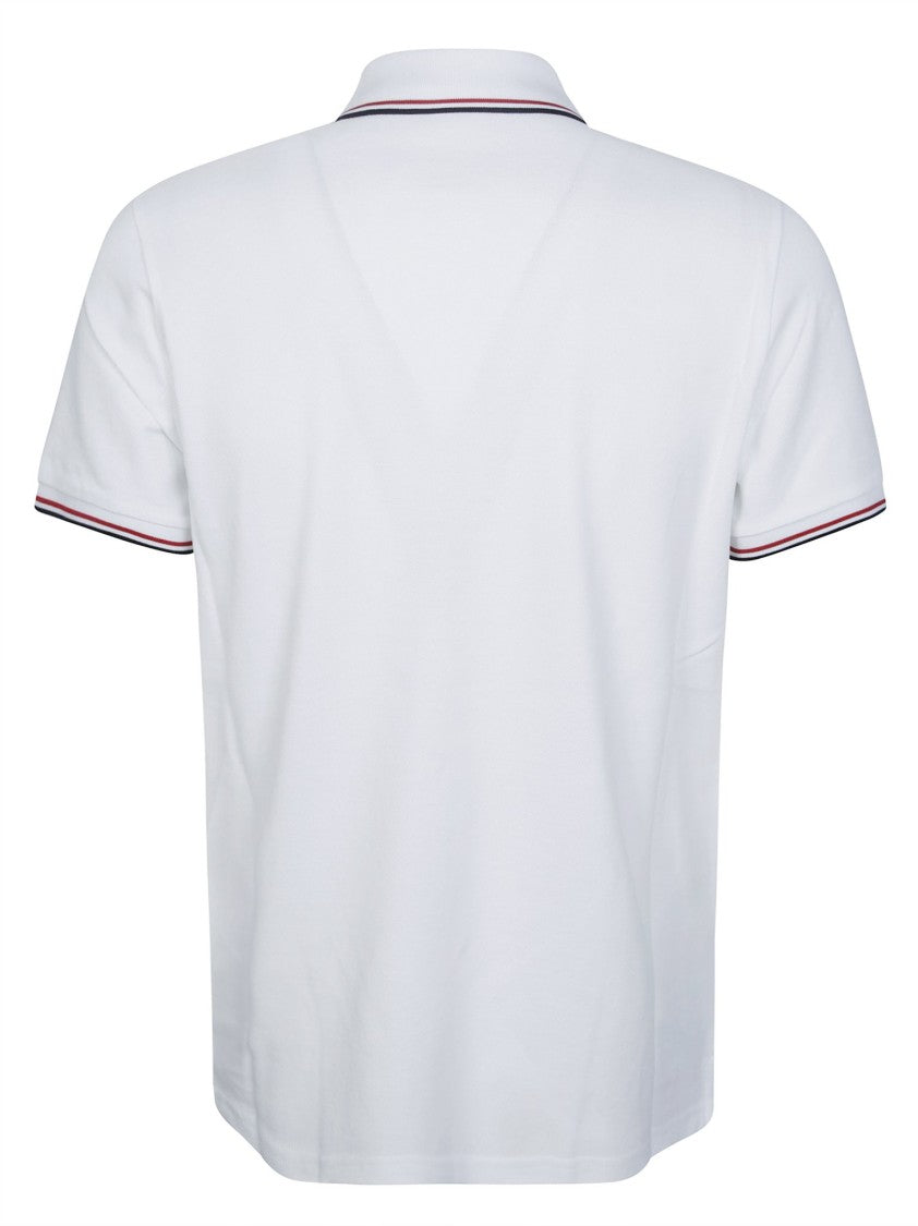 Moncler Striped Collar Classic Short-Sleeve Polo Shirt