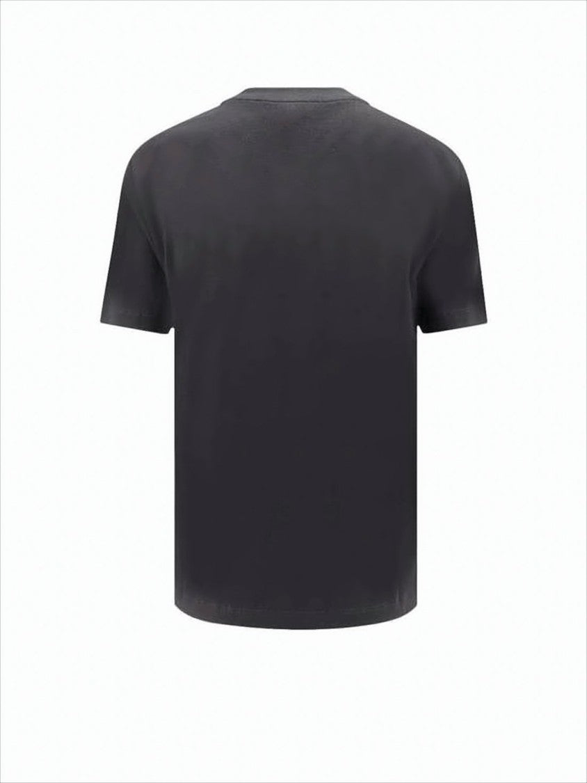 Fendi Black Short-Sleeved T-Shirt With Distinctive Logo Detail