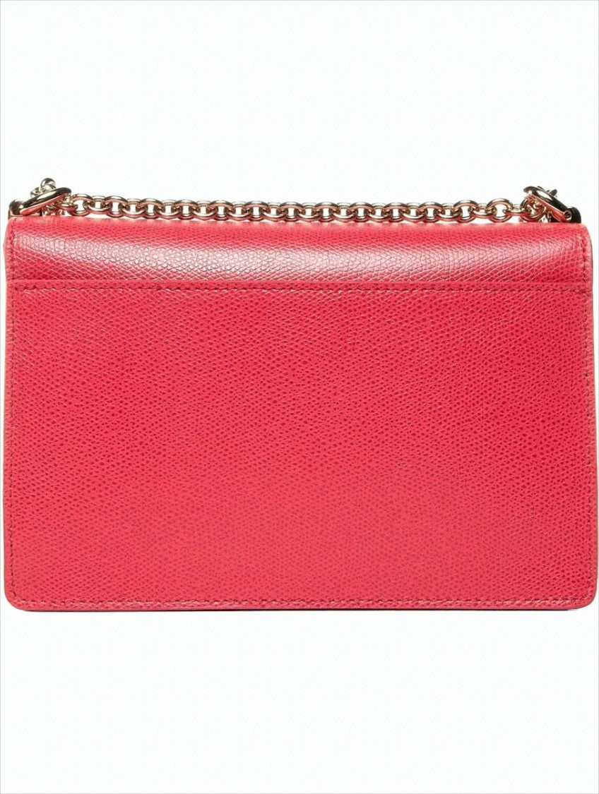 Furla Structured Grained Leather Shoulder Bag