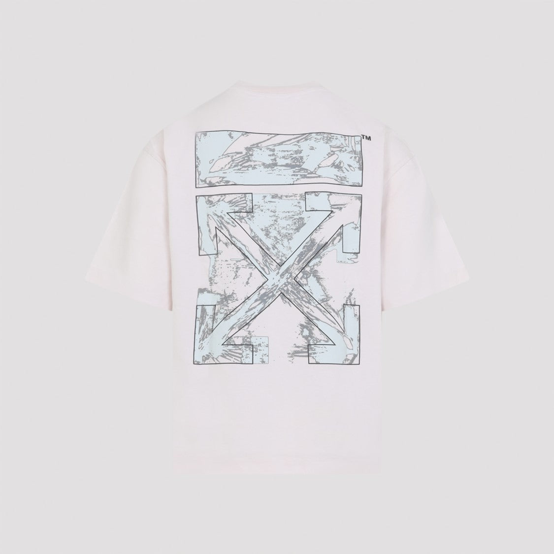 Off-White Minimalist Graphic Print T-Shirt With Abstract Arrow Design