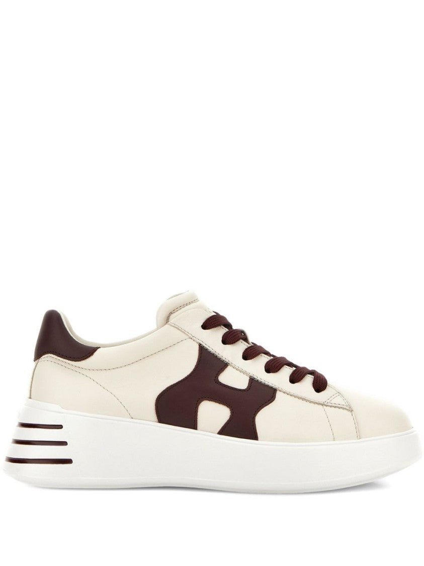 Hogan Low-Top Ivory Sneakers With Suede Logo