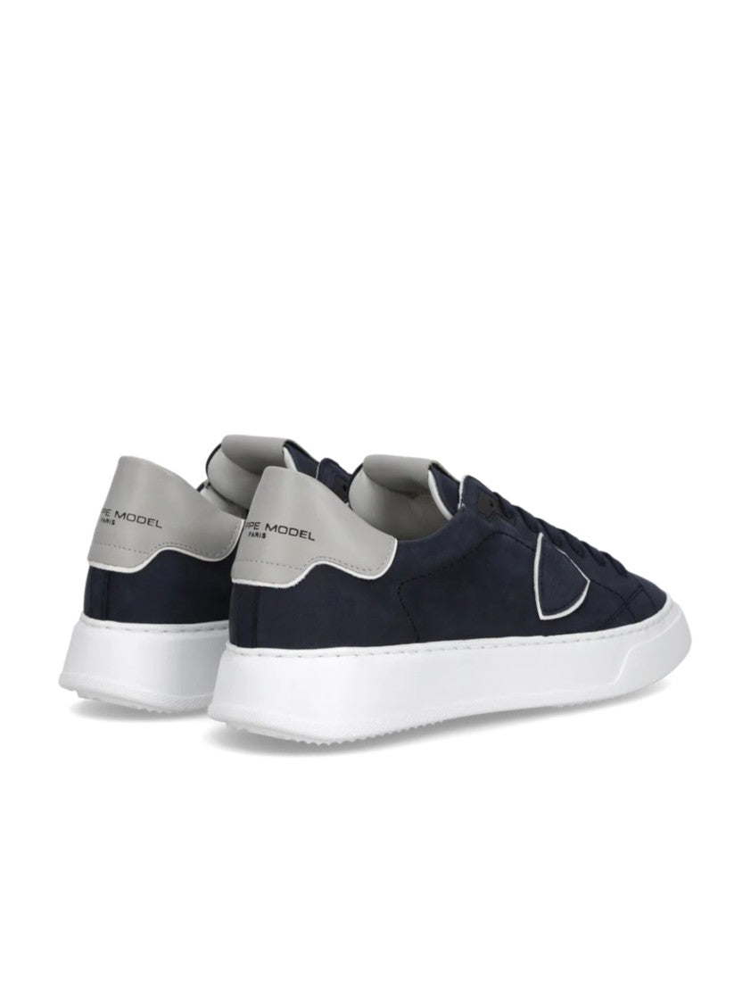 Philippe Model Navy Nubuck Low-Top Sneakers