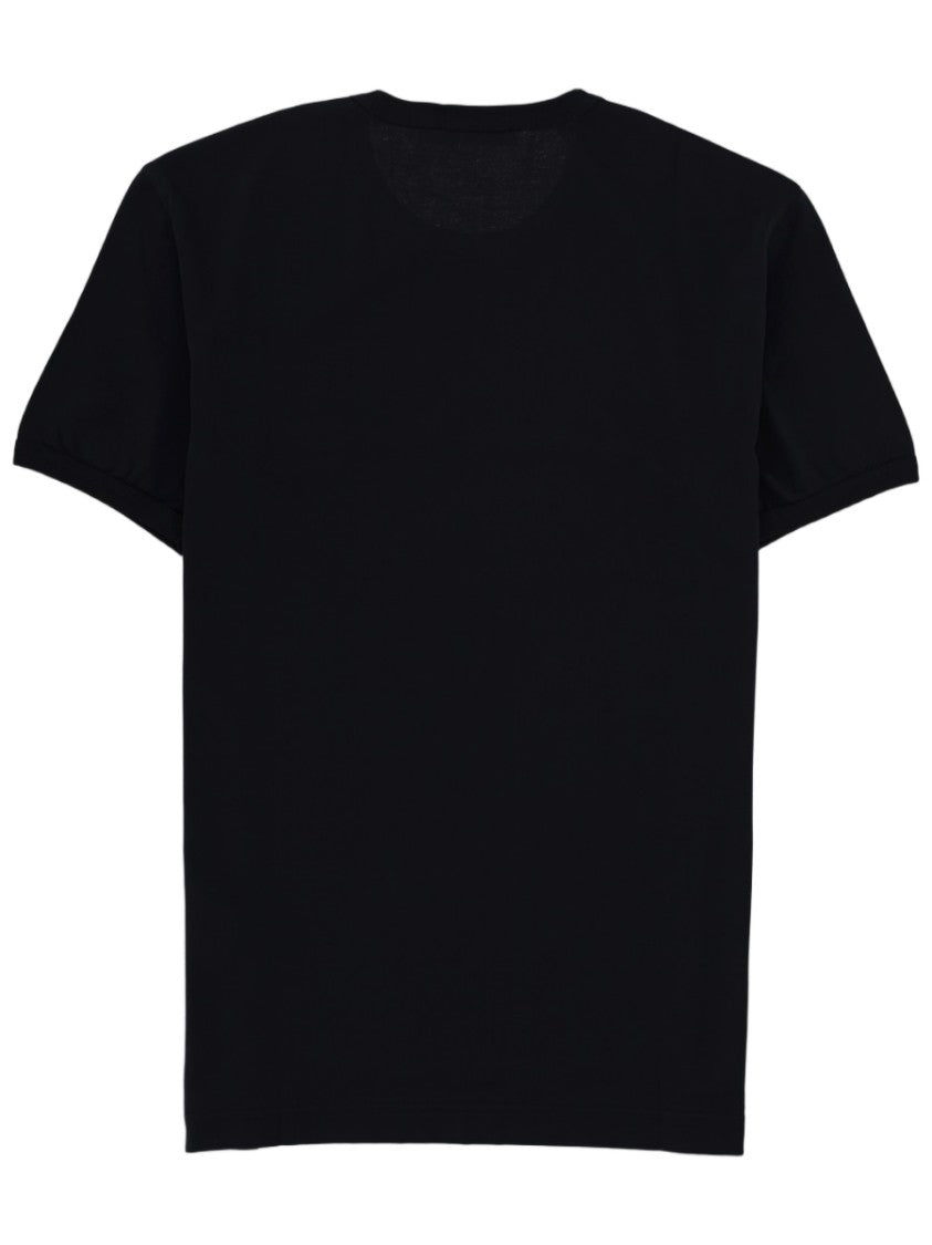 Dolce & Gabbana Minimalist Black Plaque Detail Cotton T-Shirt