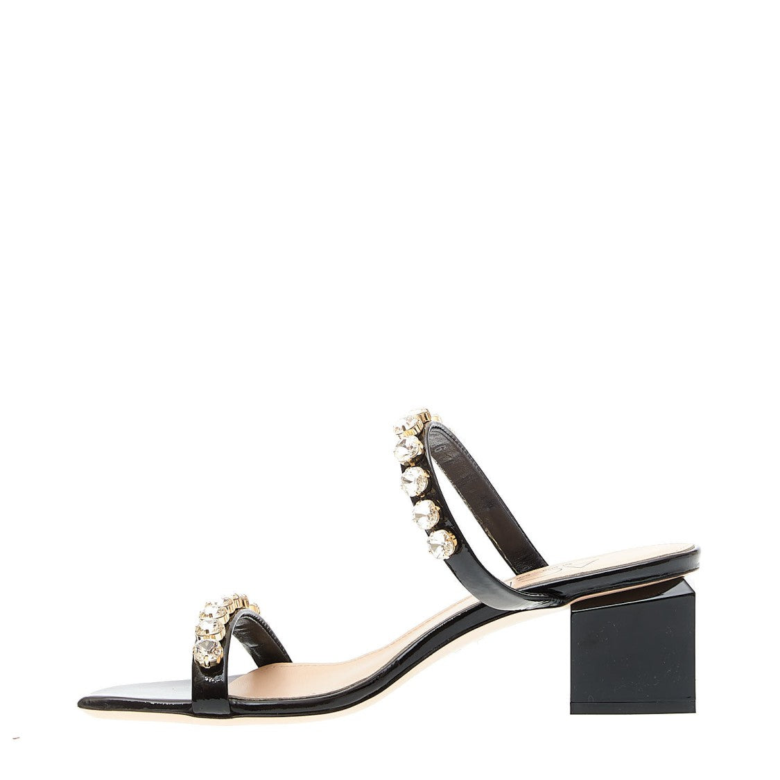 Agl Black Patent Rhinestone Slipper