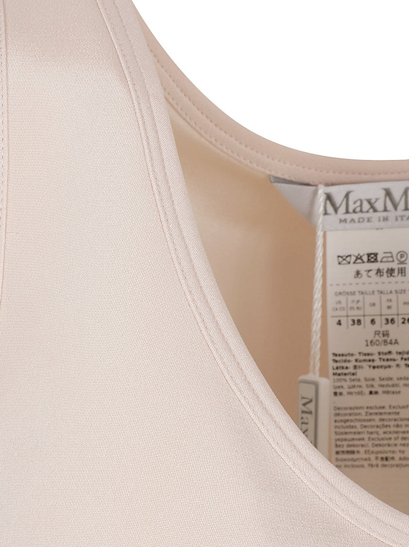 Max Mara Sleeveless Silk Top With Flowing Silhouette And Round Neckline