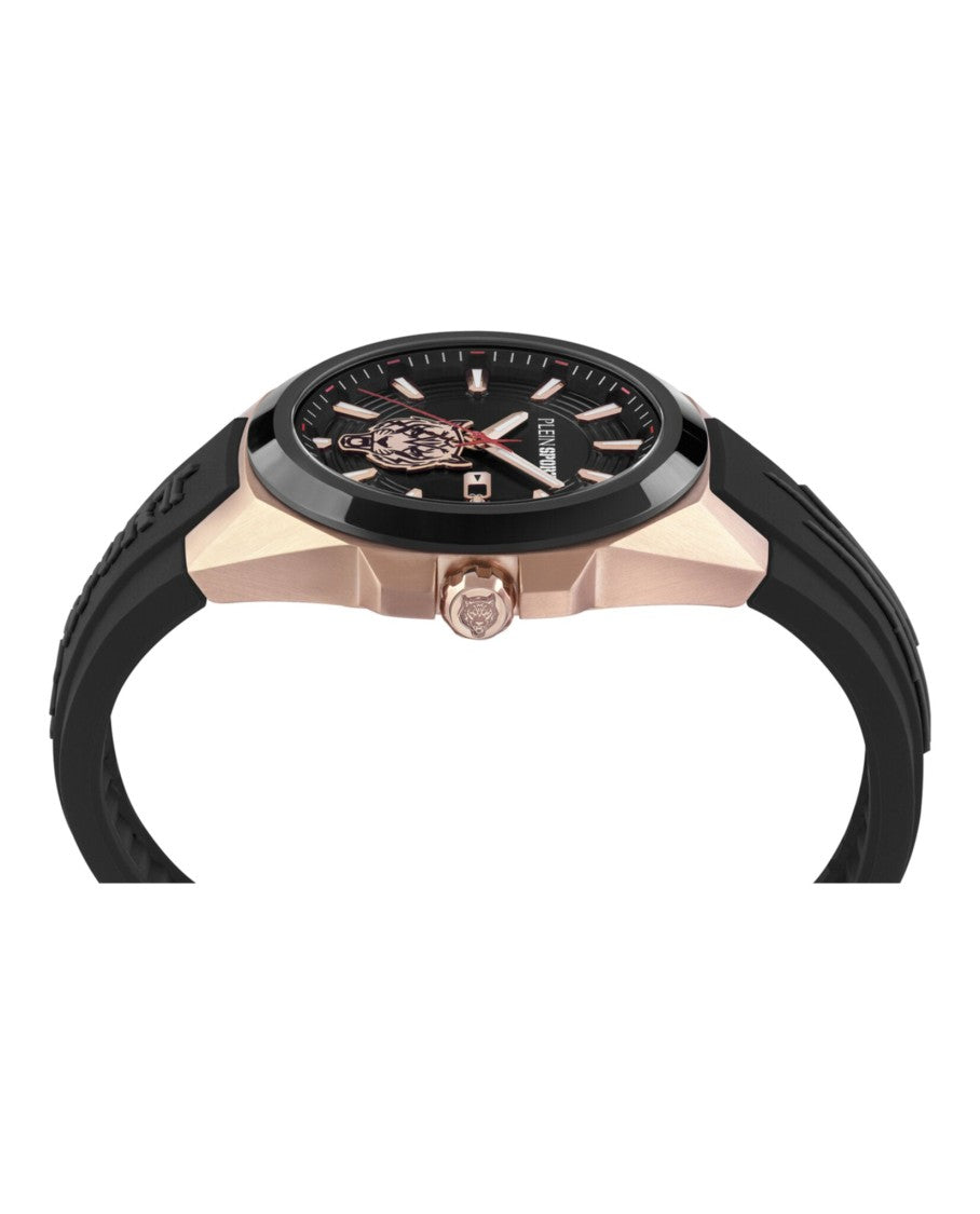 Plein Sport 47Mm Tigermaster Silicone Watch With Rose Gold Case