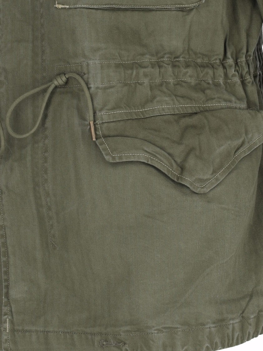 Polo Ralph Lauren Green Cotton Military Jacket With Patch