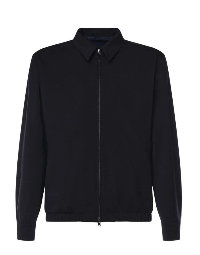 Herno Blue Stretch Twill Shirt Jacket