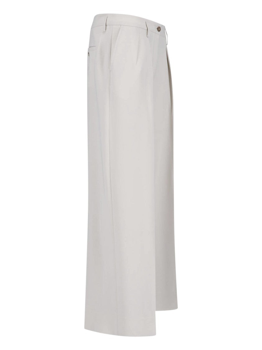 Filippa K Cream Paloma Mid-Rise Wide Leg Trousers