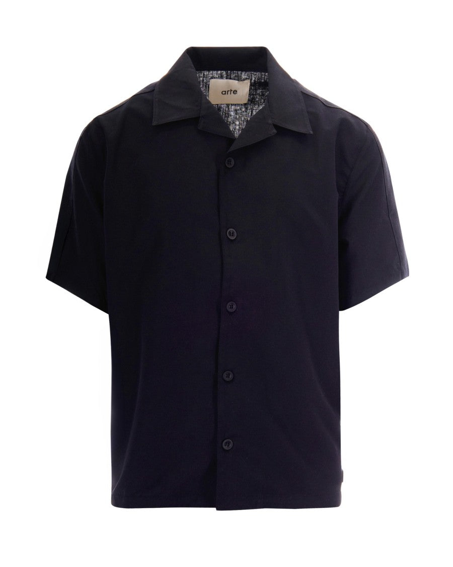 Arte Antwerp Structured Nylon And Linen Casual Shirt